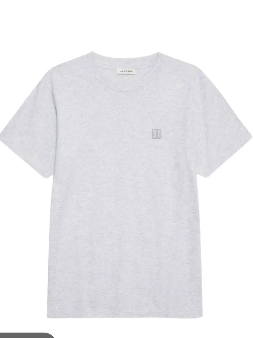 Anine Bing Lili Framed Monogram T-Shirt in Heather Grey NWT